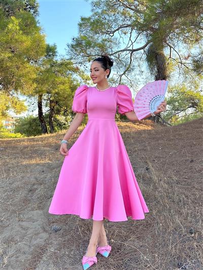 PEMBE PRENSES POPLİN ELBİSE
